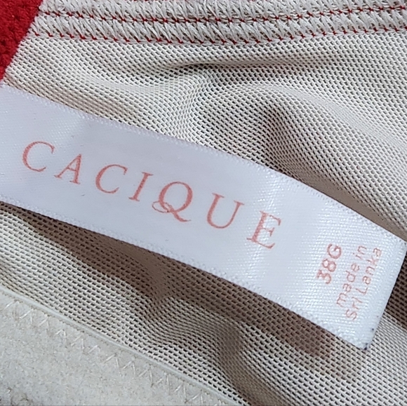 Lane Bryant Cacique Red Plaid Light Lined T-Shirt Bra 38G Holiday Comfort Casual - Picture 7 of 12